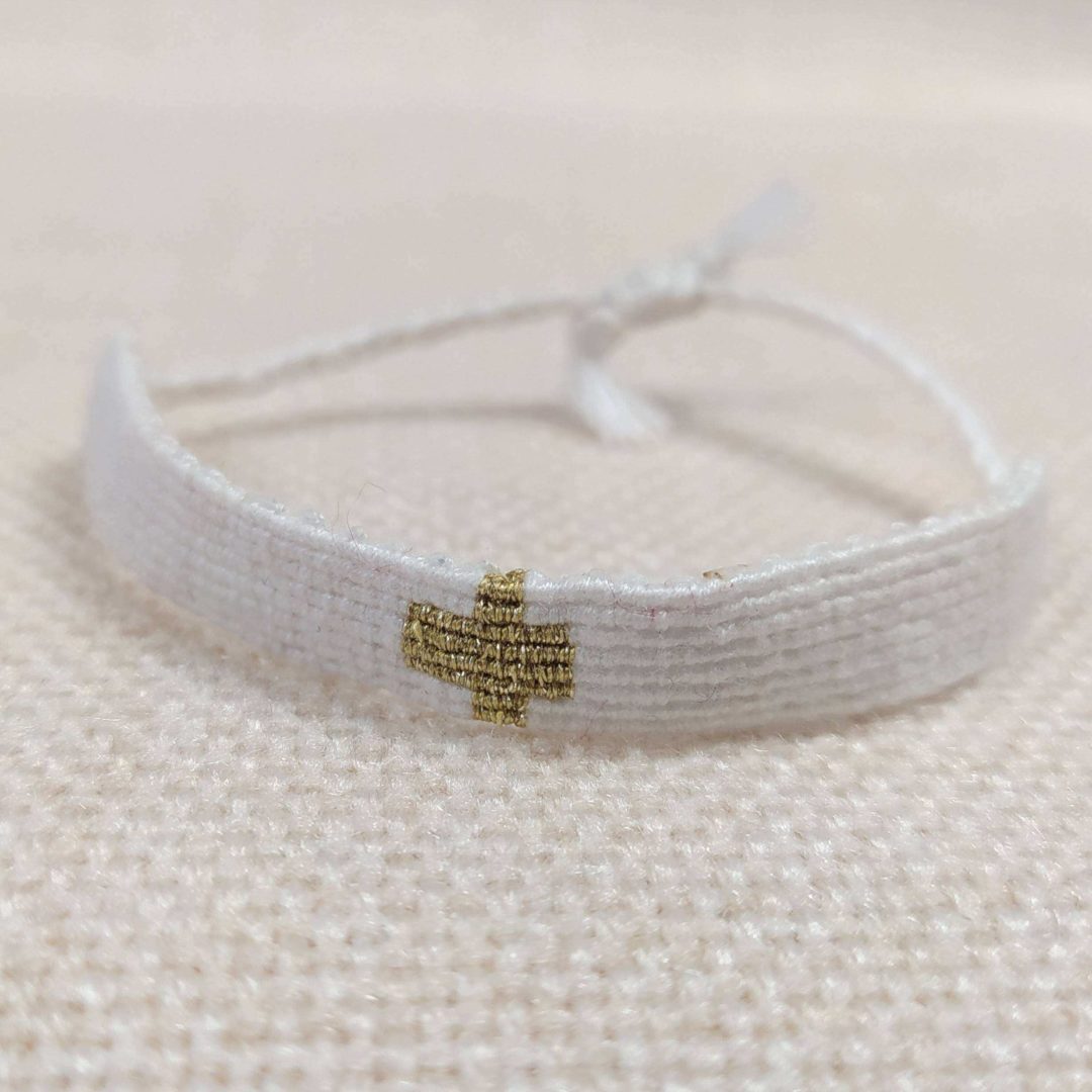 Bracelet brodé Croix