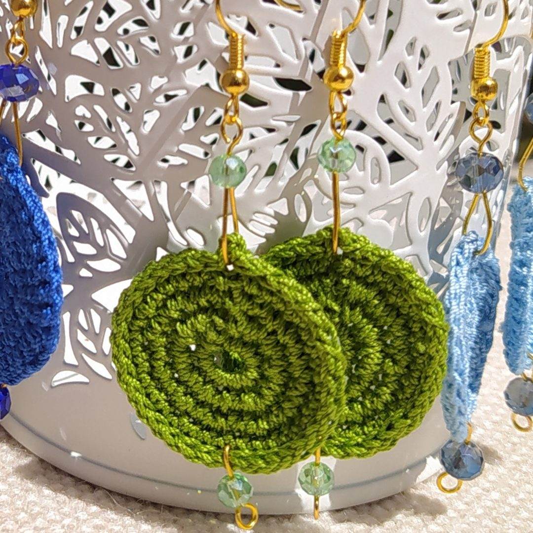 BOUCLES D'OREILLES - CROCHET VERT