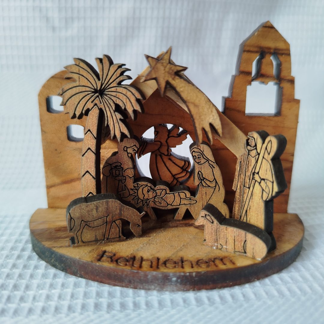 crèche en bois d'olivier de Bethléem