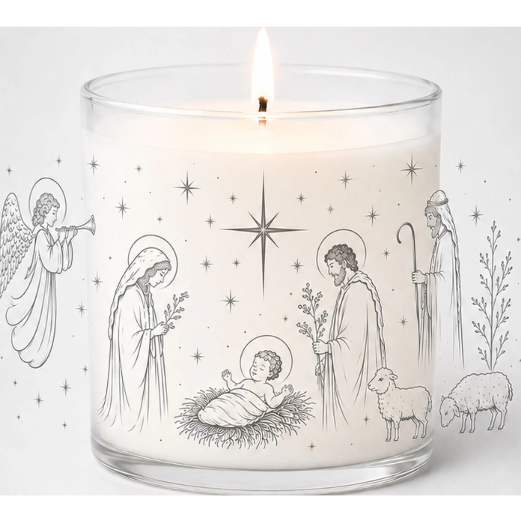 bougie de noël crèche